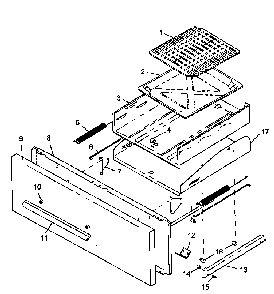 Broiler Drawer Diagram and Parts List for RLS270UW P1143043NW Caloric Range