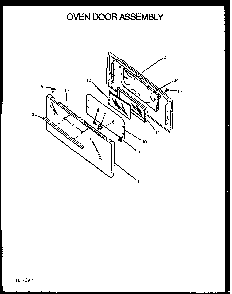 Oven Door Assembly Diagram and Parts List for SBK29FA P1142362NL Amana Range