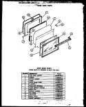 OVEN DOOR PARTS Diagram and Parts List for PHU101  Amana Range