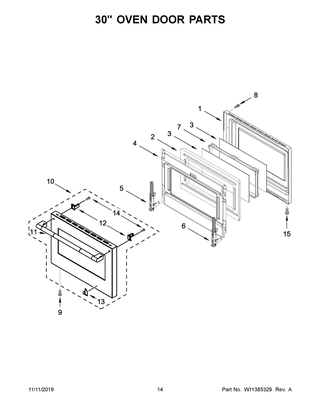 30" Oven Door Parts Diagram and Parts List for JDSP548HL00  Maytag Range