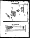 UPPER CONTROL PANEL PARTS Diagram and Parts List for RKS395  Caloric Microwave Oven Combo