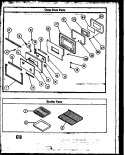 OVEN DOOR PARTS Diagram and Parts List for RKS395  Caloric Microwave Oven Combo