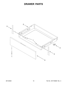 Drawer Parts Diagram and Parts List for YACR4303MMS1  Amana Range