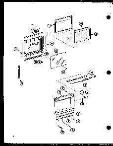 Door Diagram and Parts List for RR P72110-6M Amana Microwave