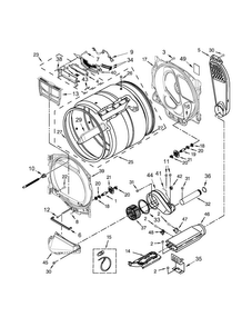 Bulkhead Parts Diagram and Parts List for MEDB835DW2  Maytag Dryer