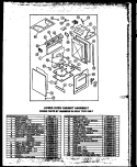 LOWER OVEN CABINET ASSY Diagram and Parts List for RKS-396  Caloric Microwave Oven Combo