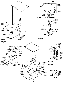 Rollers,hinges, And Evaporator Assemblies Diagram and Parts List for SBDX520TW-P1313202WW  Amana Refrigerator