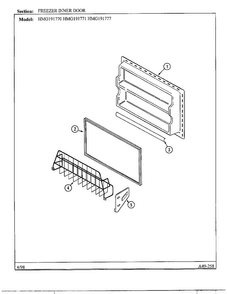 Freezer Inner Door Diagram and Parts List for HMG191770  Admiral Refrigerator