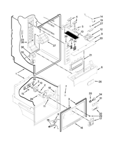 Liner Parts Diagram and Parts List for MFB2055YEB00  Maytag Refrigerator