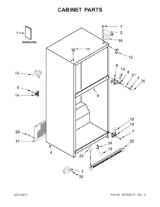Cabinet Parts Diagram and Parts List for MRT711SMFW00  Maytag Refrigerator