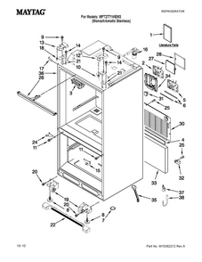 Cabinet Parts Diagram and Parts List for MFT2771WEM3  Maytag Refrigerator