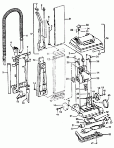Diagram 2 Diagram and Parts List for C1412  Hoover Upright Vacuum