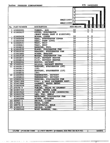 Freezer Compartment Page 2 Diagram and Parts List for HMG211490  Admiral Refrigerator