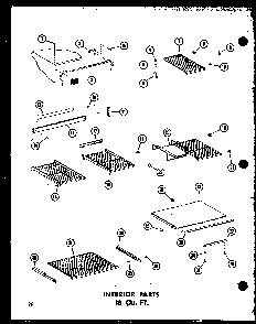 Interior Parts 18 Cu. Ft. Diagram and Parts List for TC18B-P73500-7W  Amana Refrigerator