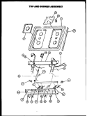 TOP AND BURNER ASSY Diagram and Parts List for RLT-305  Caloric Range
