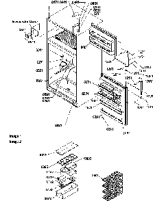 Door, Hinges And Accessories Diagram and Parts List for TR21S4E-P1196105WE  Amana Refrigerator