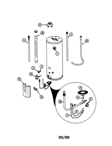 Body Diagram and Parts List for HN5905TCAN  Maytag Water Heater
