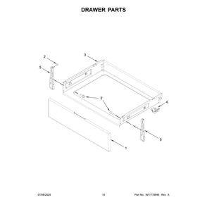 Drawer Parts Diagram and Parts List for YMFES7030SZ0  Maytag Range