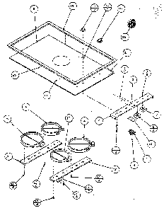 Cooktop Diagram and Parts List for AK2H35-P1131547N  Amana Cooktop