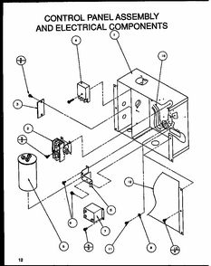 Control Panel Assembly And Electrical Components Diagram and Parts List for SRCF48U03E P1100012C Amana Air Conditioner