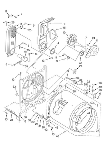 Bulkhead Parts Diagram and Parts List for MGDC500VW0  Maytag Dryer