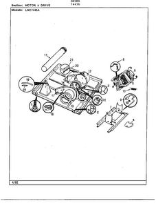 Motor And Drive Diagram and Parts List for 7443A  Norge Dryer