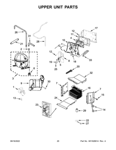 Upper Unit Parts Diagram and Parts List for JBSFS48NMX00  Jenn-Air Refrigerator