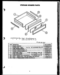 STORAGE DRAWER PARTS Diagram and Parts List for PHU-185-NWW  Amana Range