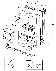 Fresh Food Door Diagram and Parts List for JRT196B MAJ55A Jenn-Air Refrigerator