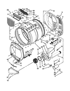 Upper And Lower Bulkhead Parts Diagram and Parts List for MLG24PDAGW3  Maytag Dryer