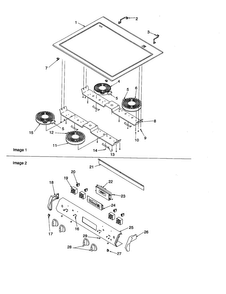 Main Top And Backguard Diagram and Parts List for ARTS6650E P1143906NE Amana Range