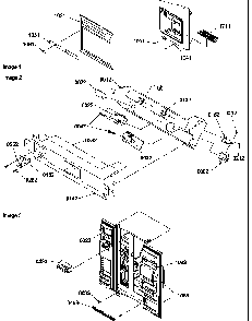 Facade Dispenser Cover, Elec.bracket Assy,toe Grille Diagram and Parts List for SRD522VW-P1320301WW  Amana Refrigerator