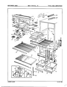 Fresh Food Compartment Diagram and Parts List for 21594C  Admiral Refrigerator
