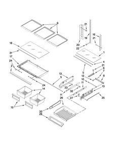 Shelf Parts Diagram and Parts List for MFI2067AES8  Maytag Refrigerator