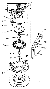 Bearing Housing, Brake, Pulley And Pivot Dome Diagram and Parts List for NA4621W33721  Speed Queen Washer