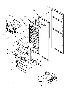 Refrigerator Door Diagram and Parts List for SPD22NL-P1181306WL  Amana Refrigerator