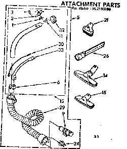 Attachment Parts Diagram and Parts List for 1162193180  Kenmore Canister Vacuum
