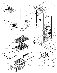 Freezer Shelving And Refrigerator Light Diagram and Parts List for SSD25NB-P1162409W  Amana Refrigerator