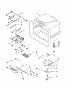 Freezer Liner Parts Diagram and Parts List for GB2026PEKB3  Amana Refrigerator