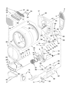 Bulkhead Parts Diagram and Parts List for MEDE900VJ1  Maytag Dryer