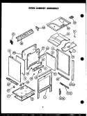 OVEN CABINET ASSY Diagram and Parts List for RJT369  Caloric Range