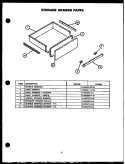 STORAGE DRAWER PARTS Diagram and Parts List for RJT369  Caloric Range