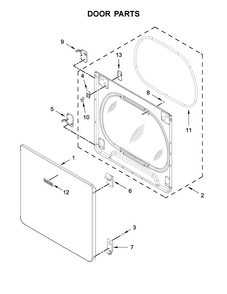 Door Parts Diagram and Parts List for MGDB835DW3  Maytag Dryer