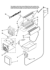 Icemaker Parts, Optional Parts Diagram and Parts List for MBL2556KES12  Maytag Refrigerator