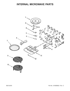 Internal Microwave Parts Diagram and Parts List for JMW3430DB00  Jenn-Air Microwave