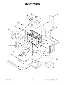 Oven Parts Diagram and Parts List for JJW3430IM01  Maytag Range