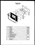 BLACK GLASS DOOR Diagram and Parts List for PKU139  Amana Microwave Oven Combo