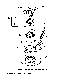Bearing Housing, Brake Pulley And Pivot Dome Diagram and Parts List for LW8203W2B-PLW8203W2A  Amana Washer
