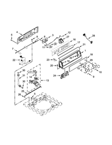 Controls And Water Inlet Parts Diagram and Parts List for MVW18CSAWW0  Maytag Washer