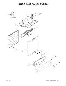 Door And Panel Parts Diagram and Parts List for MDB4949SDZ0  Maytag Dishwasher